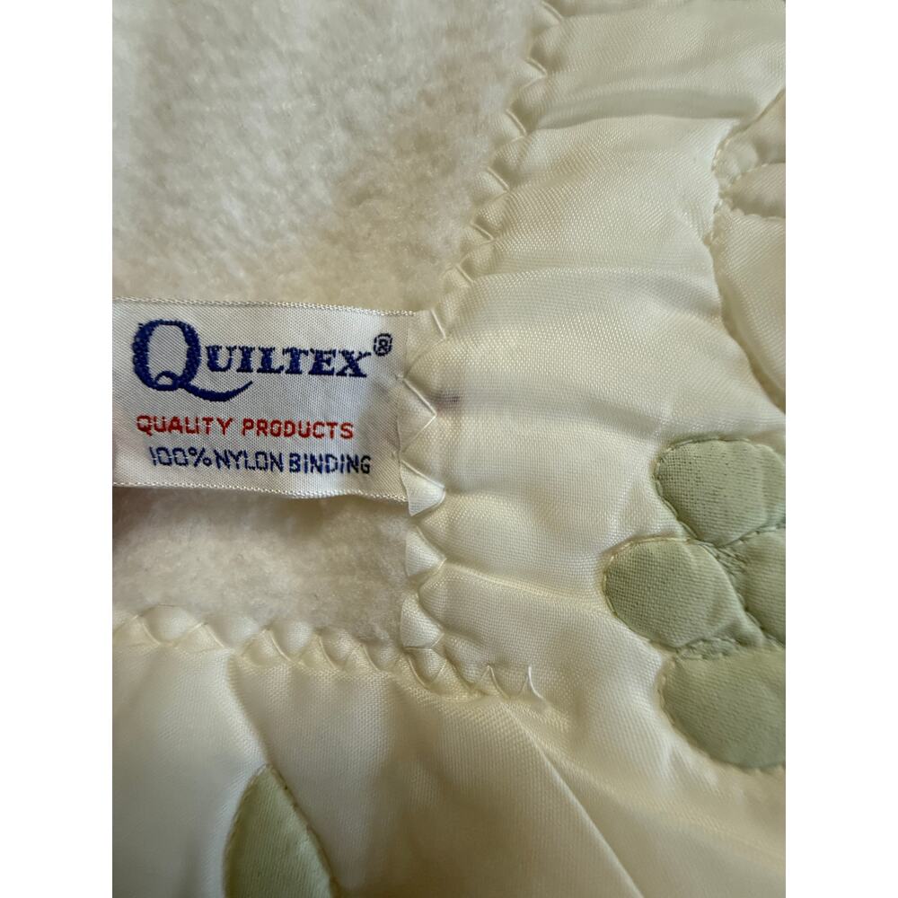 Vintage Union Made Quiltex Baby Blanket Satin Trim Nursery Security Blanket USA